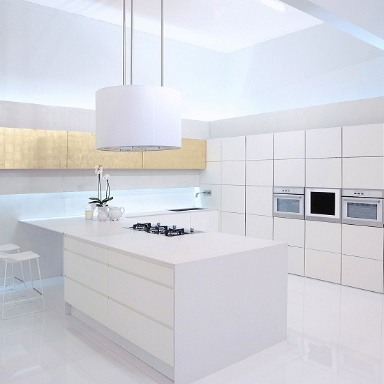 Silestone Blanco Zeus Suede minimalistic kitchen