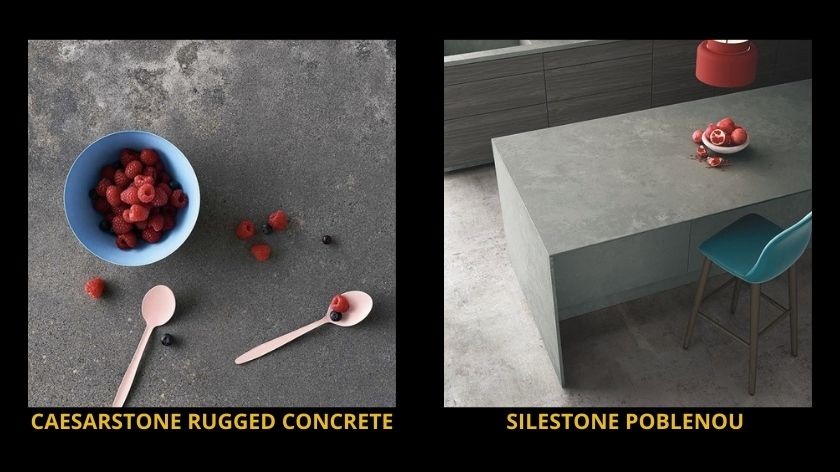 Concrete effect quartz worktop brands