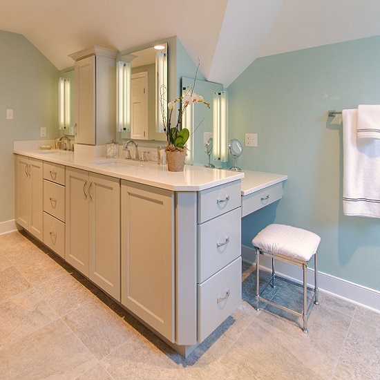 a photo of a Compac Carrara bathroom worktop