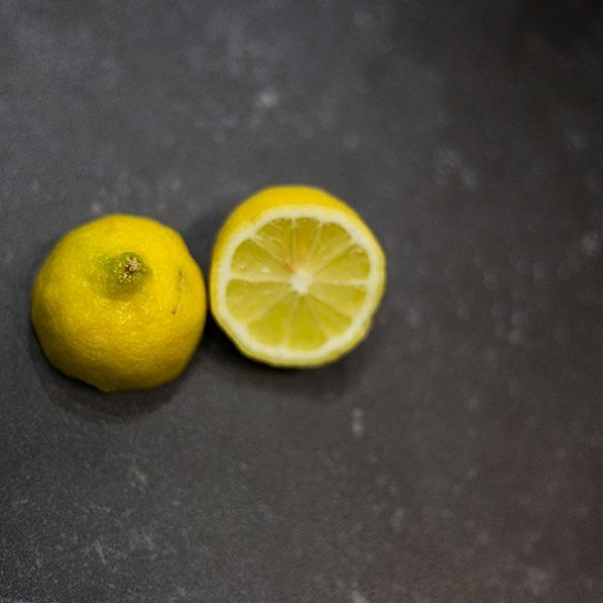 Dekton Fossil kitchen worktops lemons