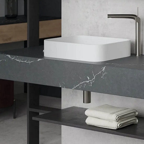 Silestone Charcoal Soapstone bathroom worktops