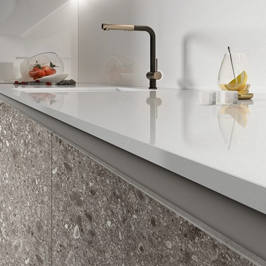 Infinity Absolute White polished worktops