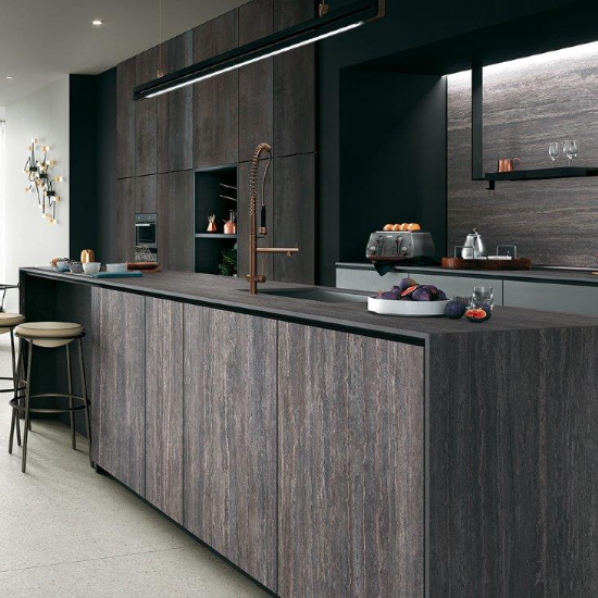 Infinity Metal Dark kitchen cabinet cladding