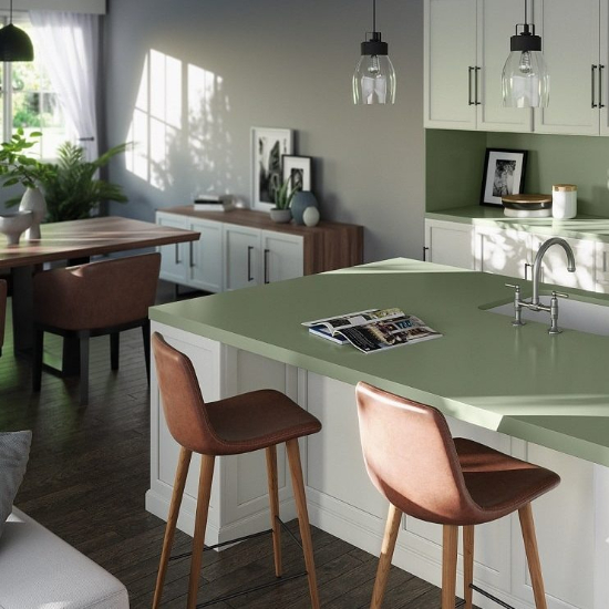 Silestone Posidonia Green kitchen worktops
