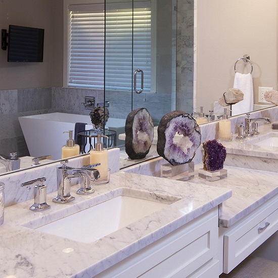 Bianco Carrara marble bathroom