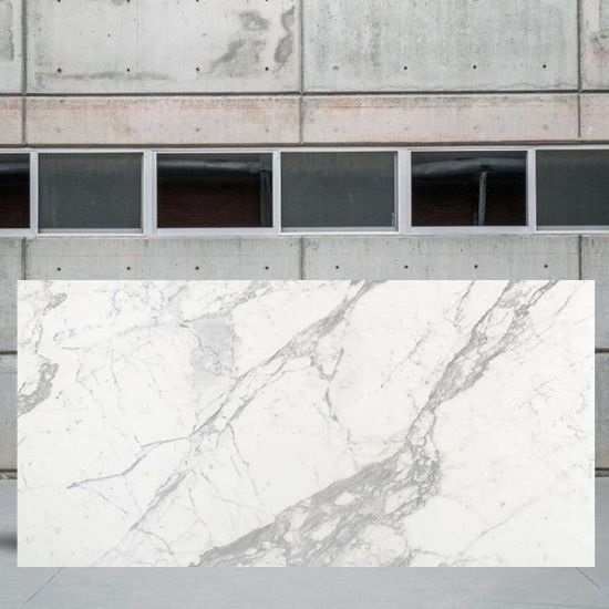 White Calacatta marble worktop slab 1