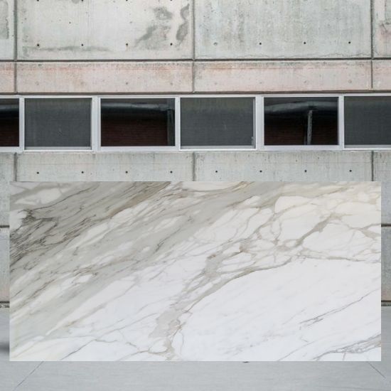 White Calacatta marble worktop slab 2