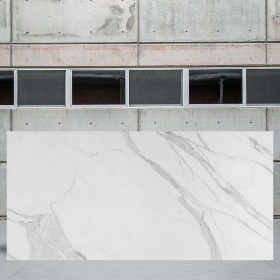 White Calacatta marble worktop slab 3