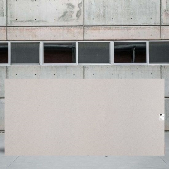 a slab of Quartzforms MA Grey with a grey wall behind