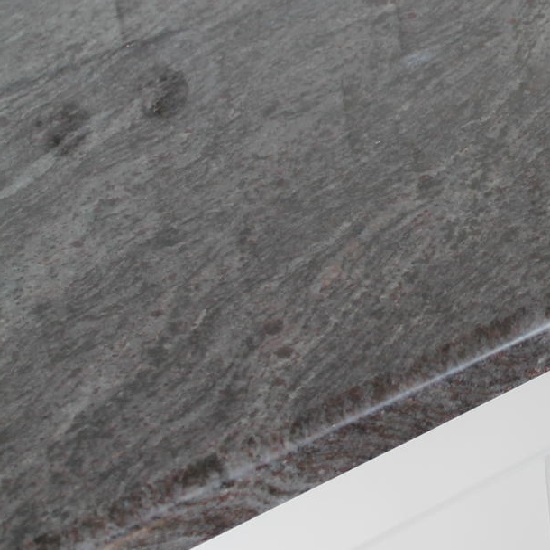 A kitchen worktop made from Bahama Blue granite in 30 mm thickness
