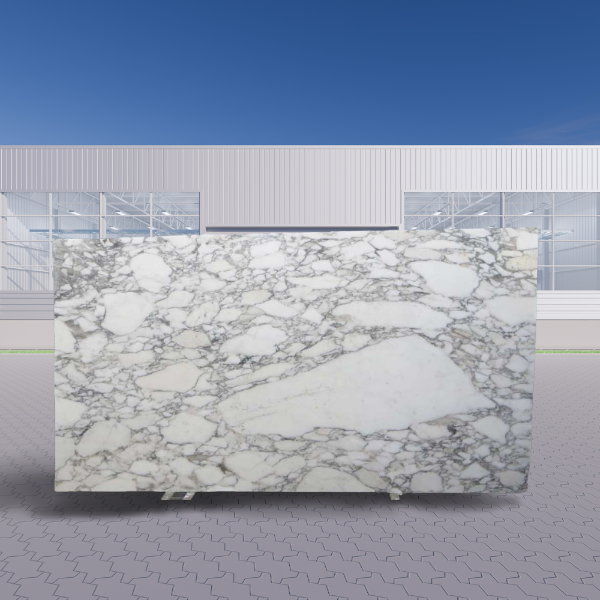 an image of a natural Arabescato marble slab