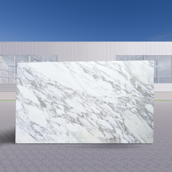image of Arabescato marble slab in outdoors