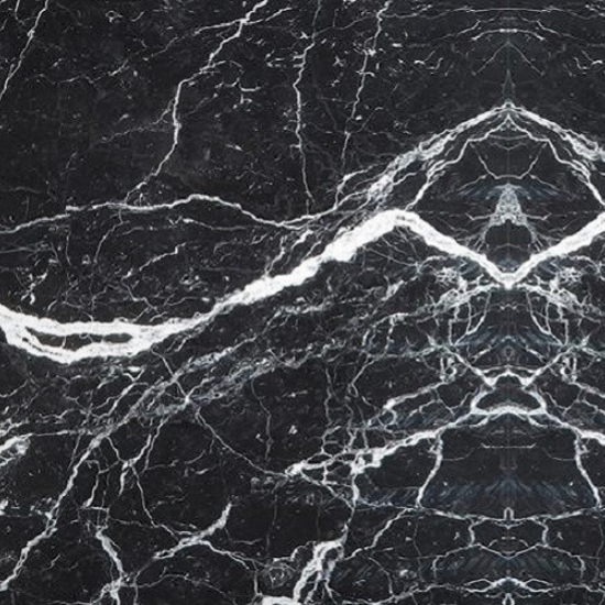 a photo of a Nero Marquina marble book matched worktop