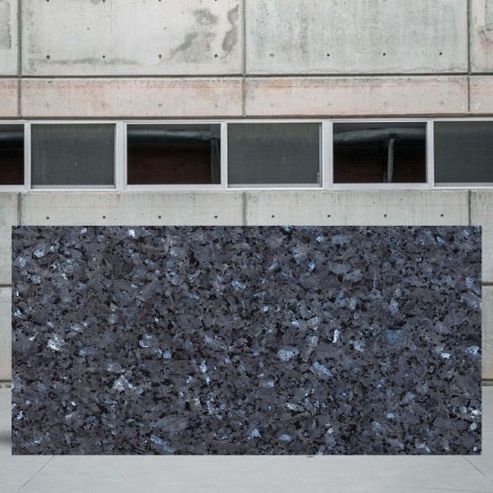 an image of a Blue Pearl granite outside a yard