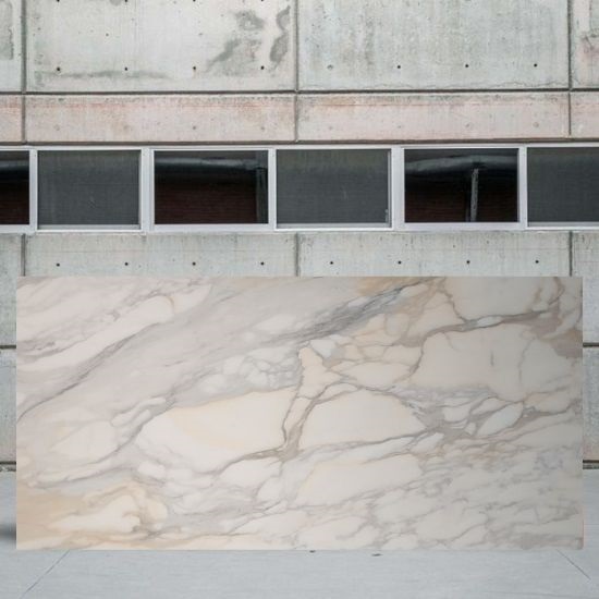 an image of a honed Calacatta Borghini marble slab