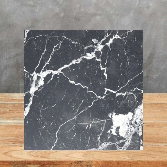 an image of a Nero Marquina honed marble sample