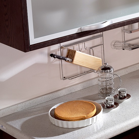 a photo of a Compac Astral Lactea 30mm quartz worktop and 20 mm thick upstands