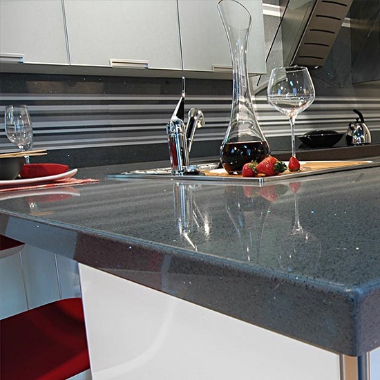 a photo of a Compac Astral Titaneo kitchen countertop