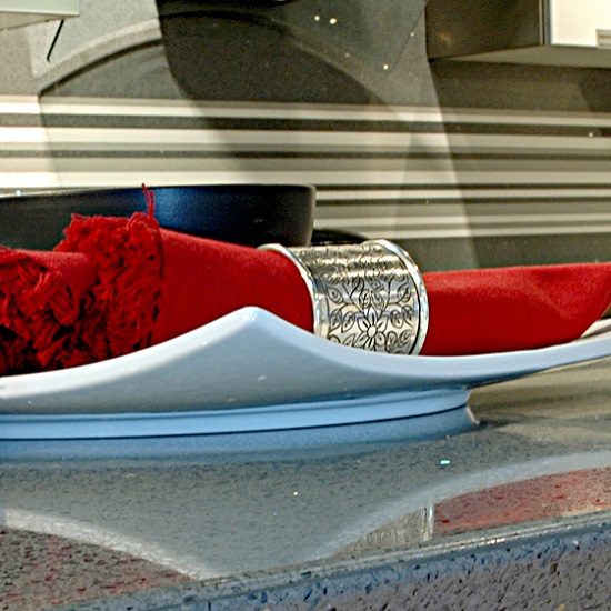a photo of the polished surface of Compac Astral Titaneo worktops