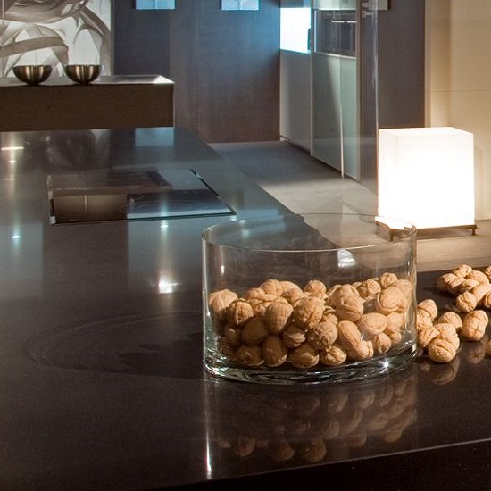 a Compac Nocturno polished worktop