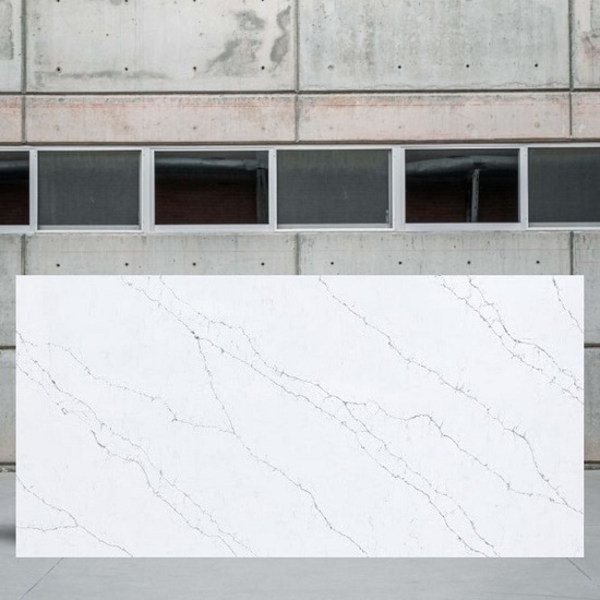 an image of a Unistone Carrara Venatino quartz slab