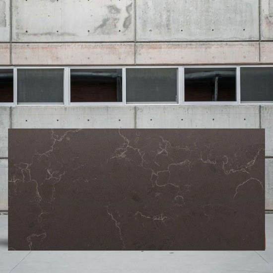 an image of a Unistone Cinza quartz slab for worktops
