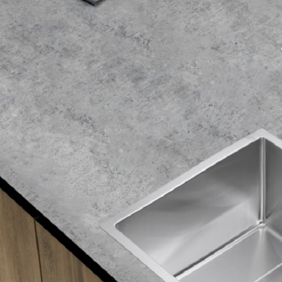 a close-up photo of Unistone Concreto kitchen worktops