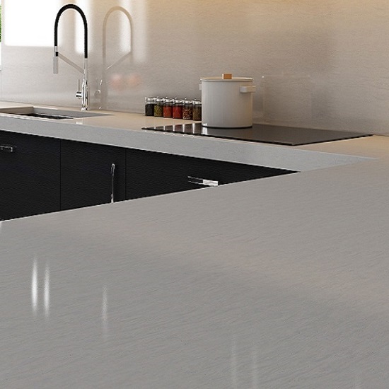 a photo of a Unistone Eramosa White kitchen worktop