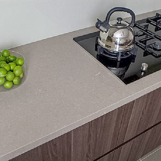 a Unistone Jura Grey kitchen worktop in 2 cm thickness