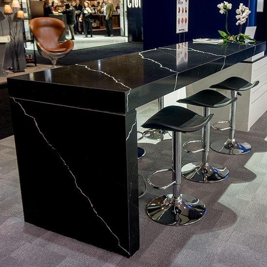 a Unistone Nero Marquina island and matching side panels