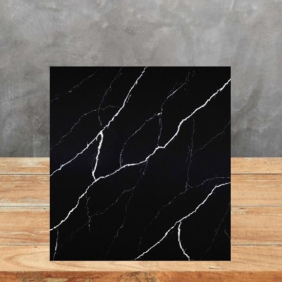 an image of a Unistone Nero Marquina quartz sample