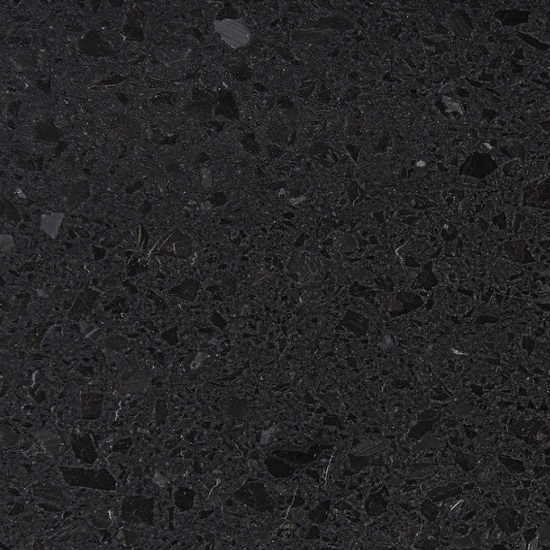a close-up photo of Technistone Taurus Terrazzo Dark matt quartz