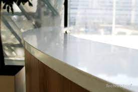 a Technistone Brilliant White 30mm thick worktop