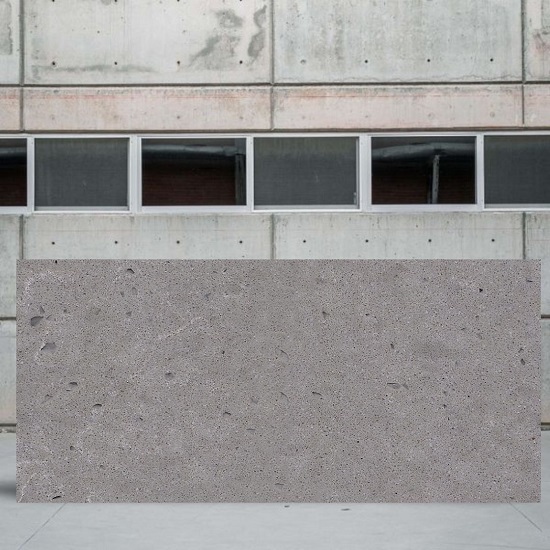 a Technistone Noble Concrete Grey quartz slab