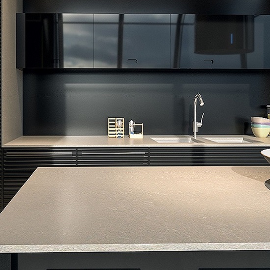 Technistone Noble Pro Frost quartz kitchen worktops 20mm thickness