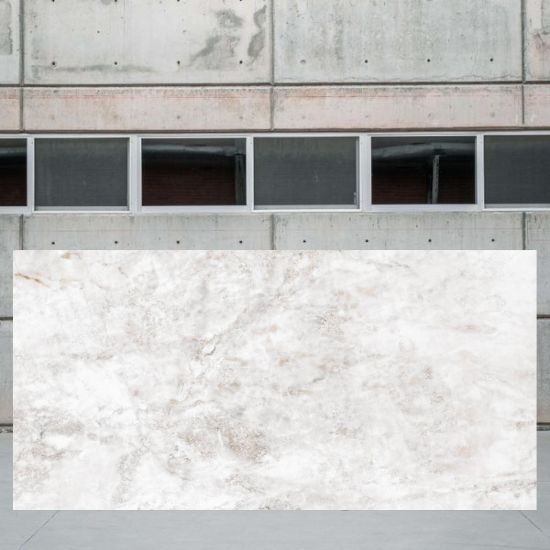 a White Rhino marble slab polished