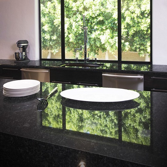 Angola Black granite kitchen worktops