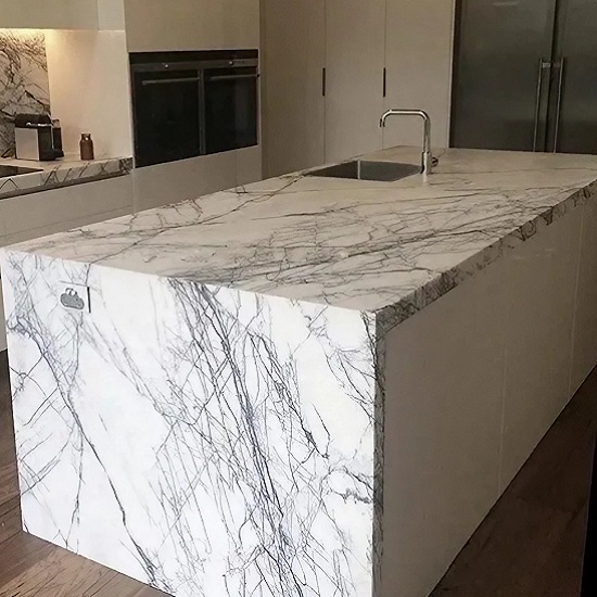 Lilac marble kitchen worktops