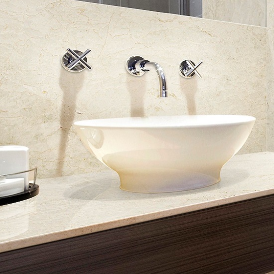 Mediterranean Pearl marble bathroom worktop