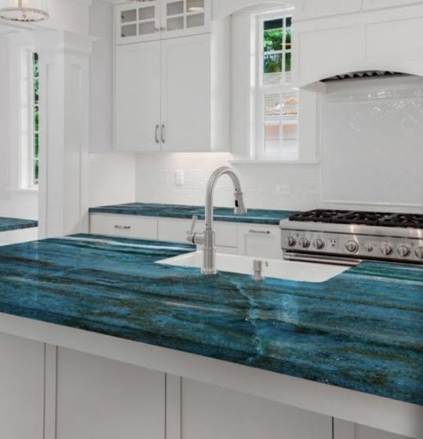 Blue Dream quartzite kitchen worktops