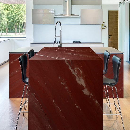 Jasper Red quartzite kitchen worktops