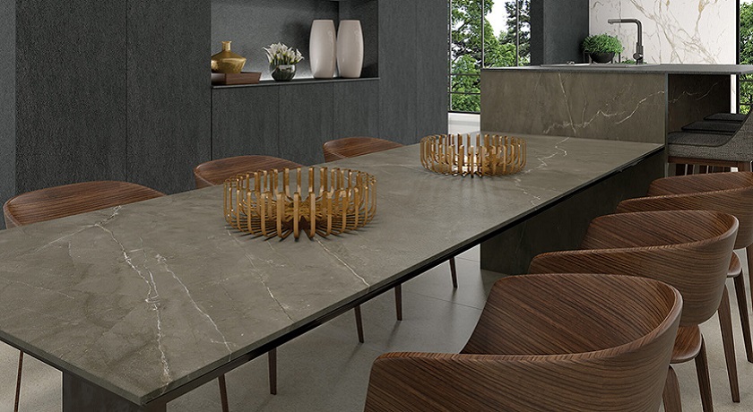 Ascale Crotone Pulpis table top and raised kitchen island