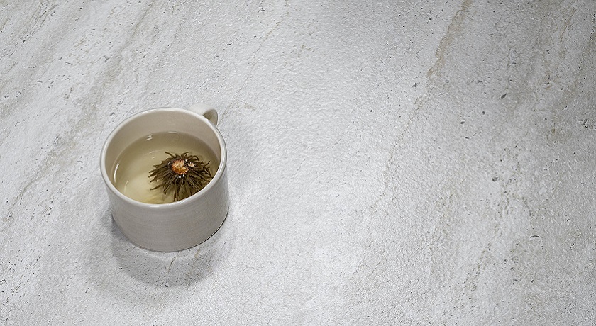 A Tivoli White porcelain surface showing Ascale worktops perfect style and durability