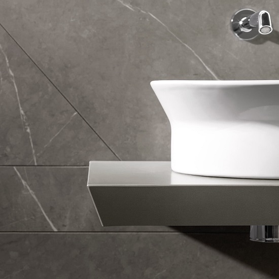 a photo of an Xtone Liem Grey bathroom vanity top
