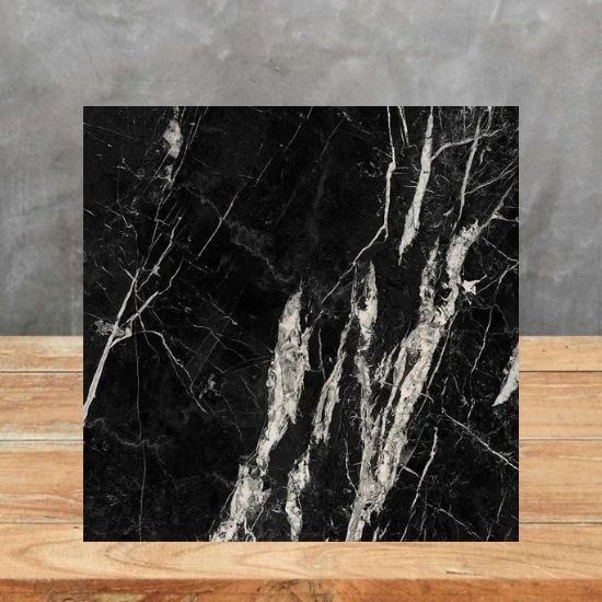 an image of an Xtone Marquina Black sample on a tabletop