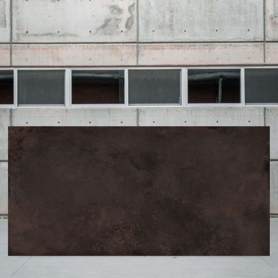 an image of a Caesarstone Metallio Brown slab outside a stone yard