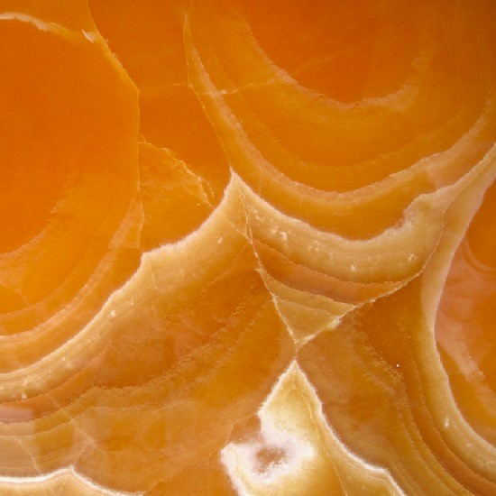 A close-up photo of Orange Onyx