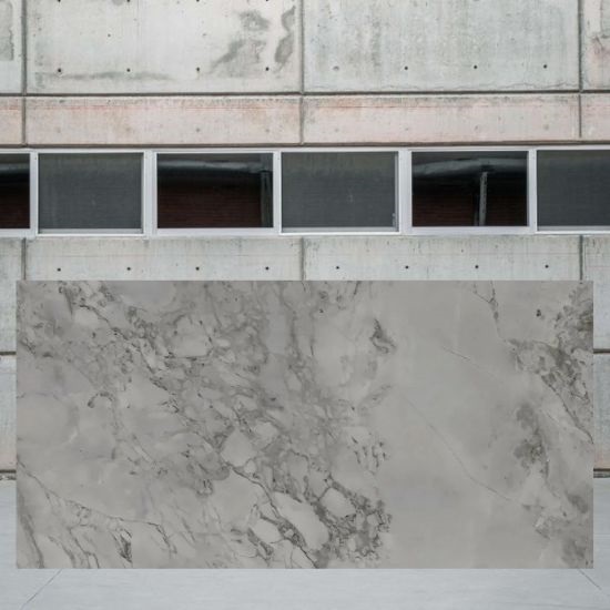 an image of a Techlam Supergrey slab outside a stone yard