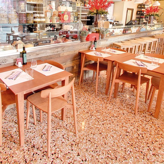 Terrazzo Giallo café flooring