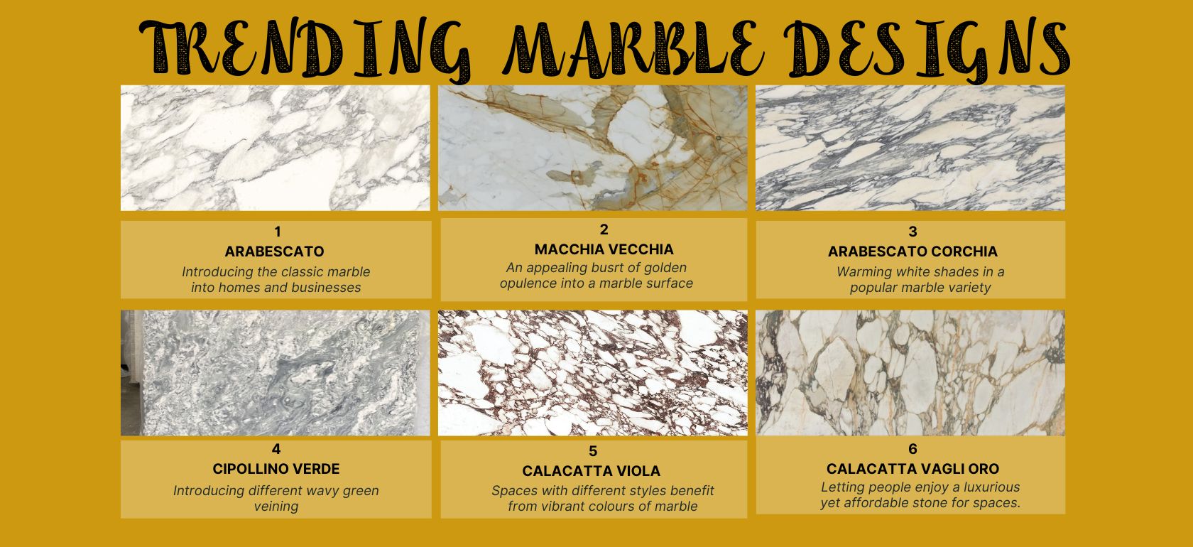 6 Trending Marble Designs for Stunning Homes and Businesse